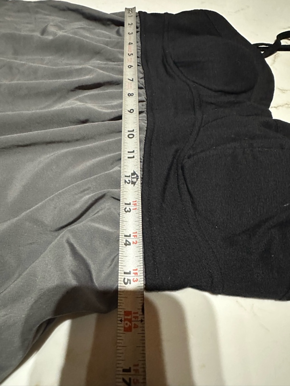 Elle Black and Gray Tank Top with Fitted Bust